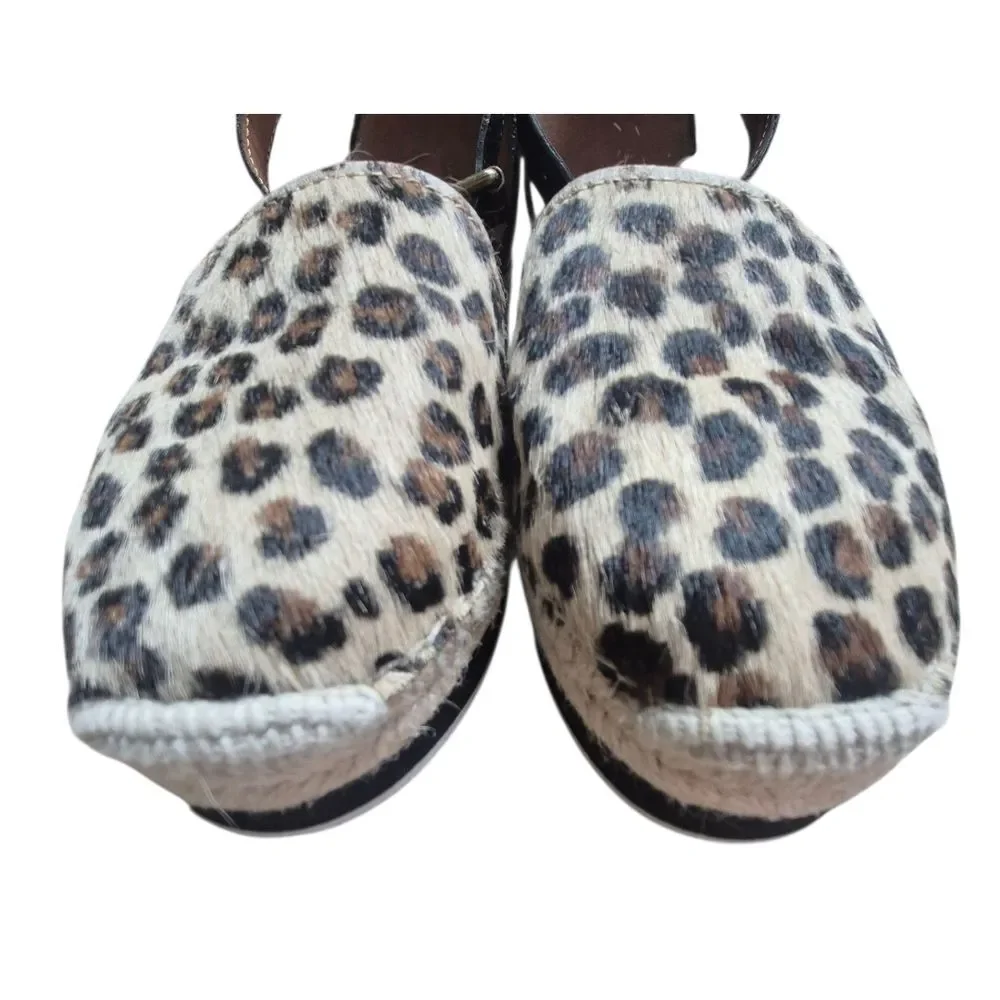 See By Chloe Leopard Print Espadrille Sandal Quiet Luxury Size EU 38 US 8